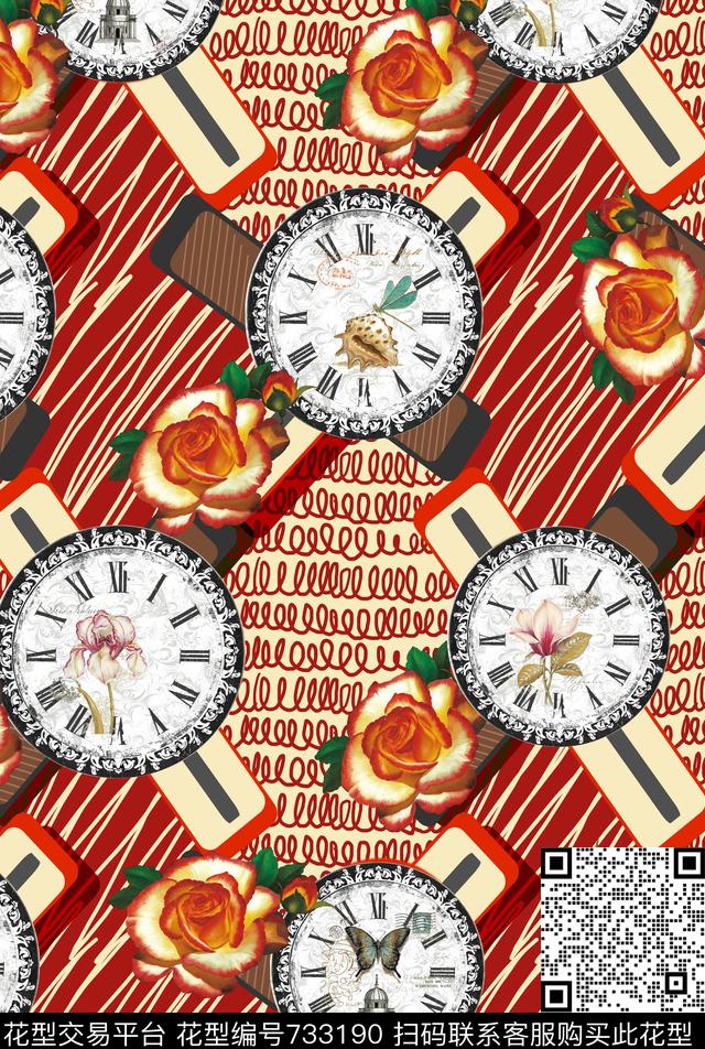 玫瑰花卉花卉华亿平台数码印花华亿平台下载（图片编号: 733190） - 瓦栏（Walan）