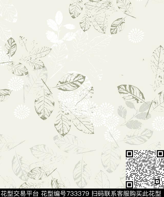 树叶数码印花华亿平台下载（图片编号: 733379） - 瓦栏（Walan）