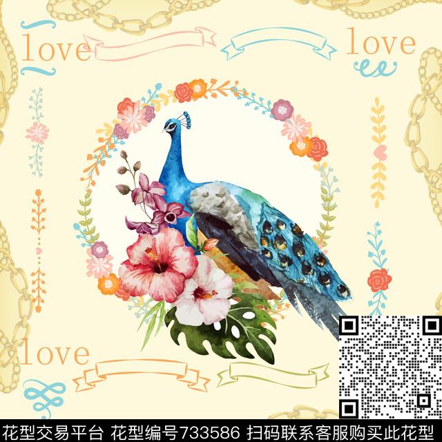 简欧宫廷风青花瓷数码印花华亿平台下载（图片编号: 733586） - 瓦栏（Walan）