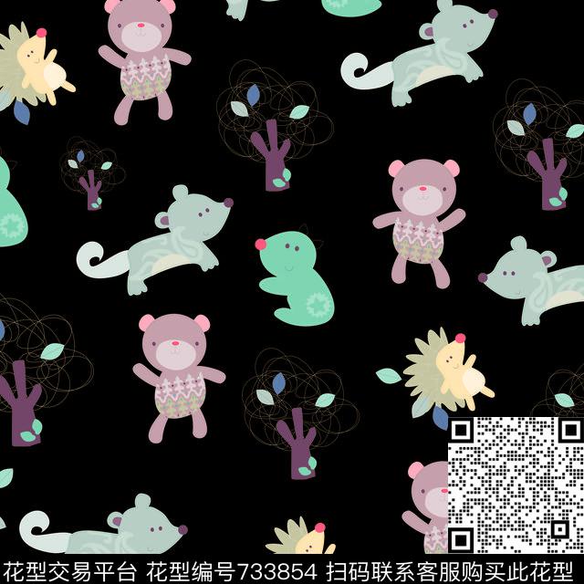 小熊婴童卡通传统印花华亿平台下载（图片编号: 733854） - 瓦栏（Walan）