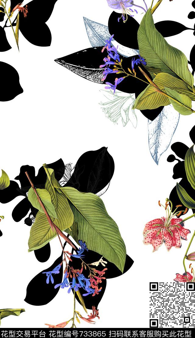 欧美风休闲时尚流行数码印花华亿平台下载（图片编号: 733865） - 瓦栏（Walan）