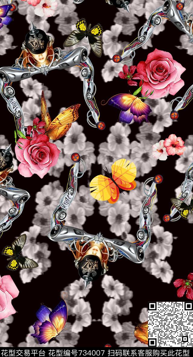 流行前线女装面料时尚大牌女装连衣裙时装流行纺织面料华亿平台数码印花华亿平台下载（图片编号: 734007） - 瓦栏（Walan）