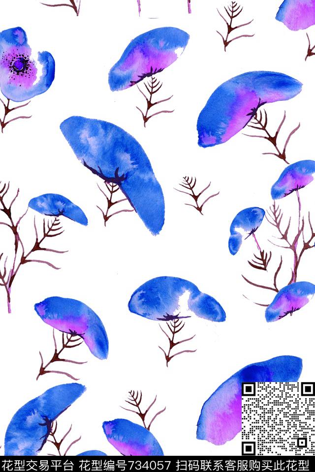 小碎花花卉花朵数码印花华亿平台下载（图片编号: 734057） - 瓦栏（Walan）