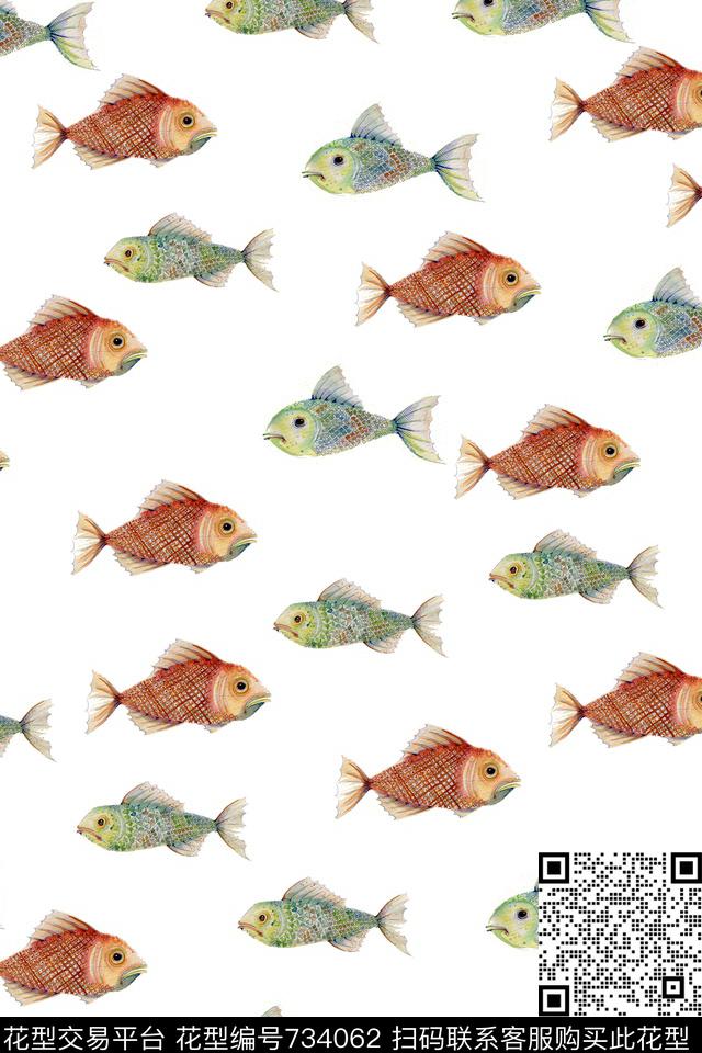 动物纹鱼数码印花华亿平台下载（图片编号: 734062） - 瓦栏（Walan）