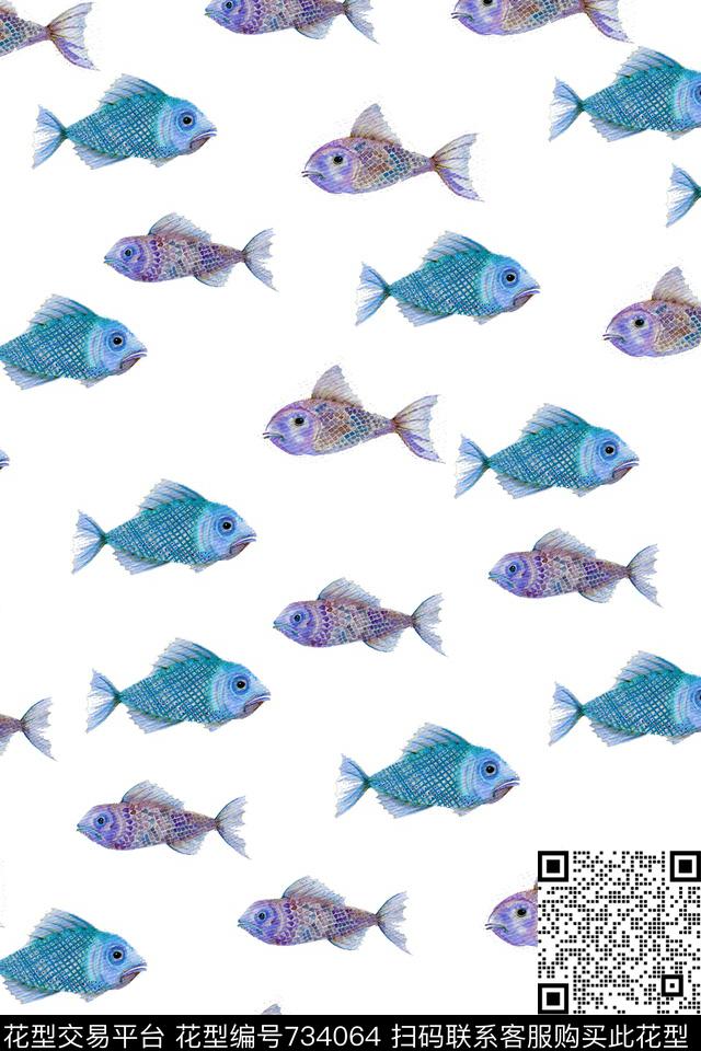 动物纹鱼数码印花华亿平台下载（图片编号: 734064） - 瓦栏（Walan）
