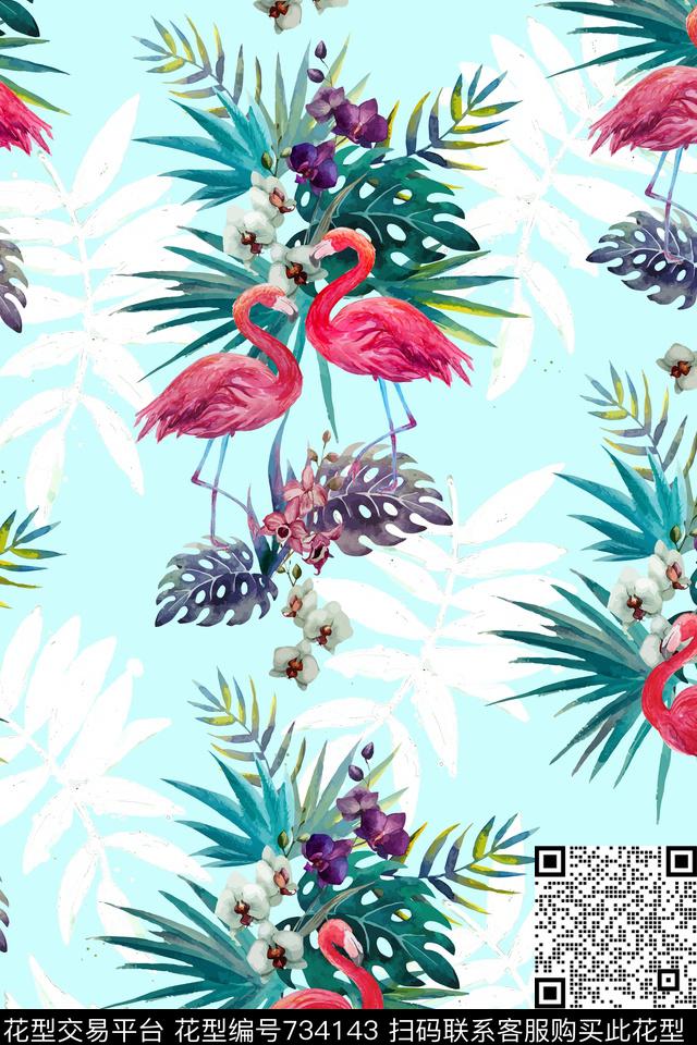 花卉数码印花华亿平台下载（图片编号: 734143） - 瓦栏（Walan）