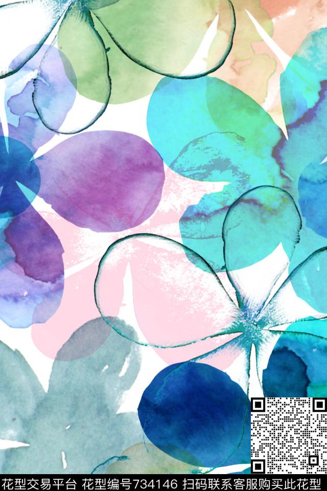 花卉数码印花华亿平台下载（图片编号: 734146） - 瓦栏（Walan）