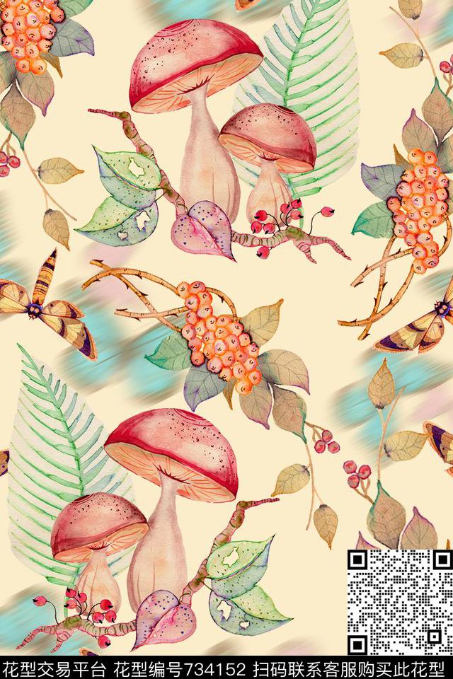 花卉数码印花华亿平台下载（图片编号: 734152） - 瓦栏（Walan）
