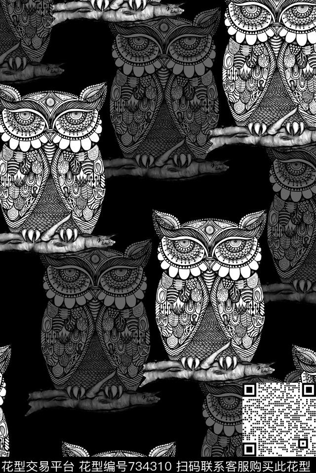 猫头鹰男装夹克华亿平台抽象手绘T恤印花卫衣加克华亿平台衬衫裤子华亿平台外套华亿平台羽绒服华亿平台时尚潮流潮牌大牌复古英文字欧美高清数码立体数码印花华亿平台下载（图片编号: 734310） - 瓦栏（Walan）