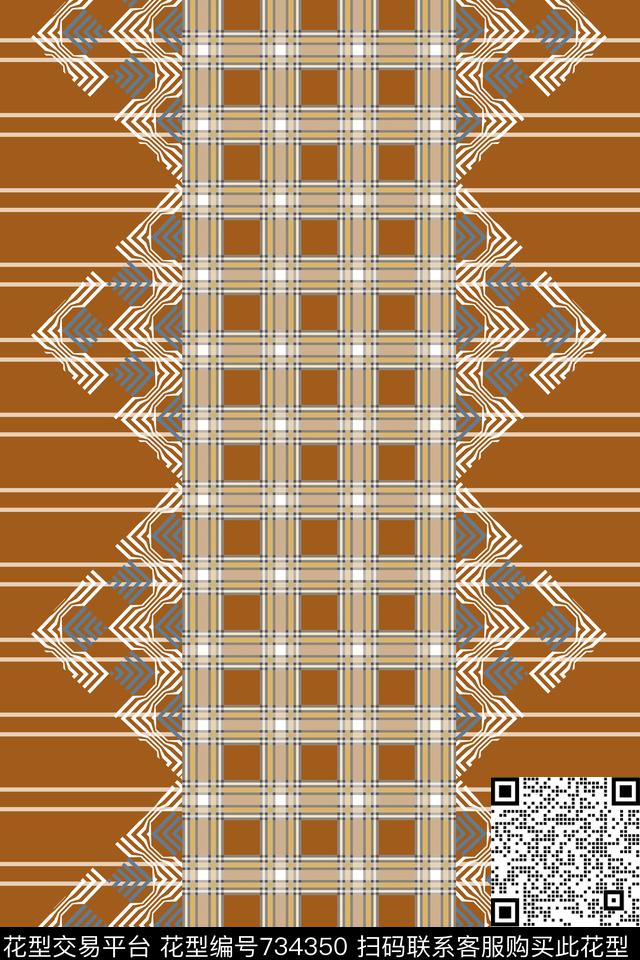 苏格兰格格子横条、三角格传统印花华亿平台下载（图片编号: 734350） - 瓦栏（Walan）