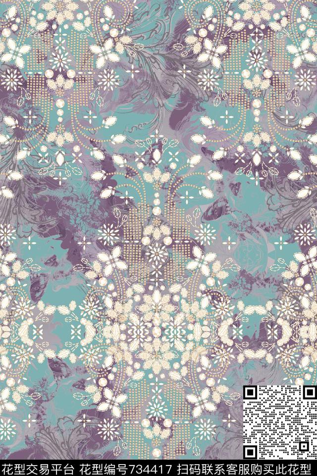 17-秋冬青舞-女装青舞-抽象数码印花华亿平台下载（图片编号: 734417） - 瓦栏（Walan）