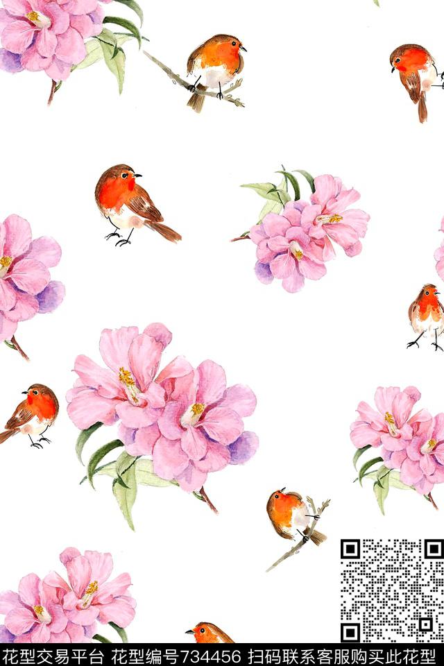 数码华亿平台花朵花卉数码印花华亿平台下载（图片编号: 734456） - 瓦栏（Walan）