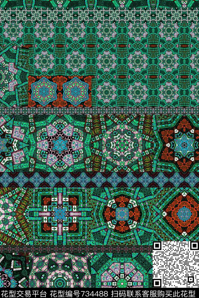 部落欧美欧式数码印花华亿平台下载（图片编号: 734488） - 瓦栏（Walan）