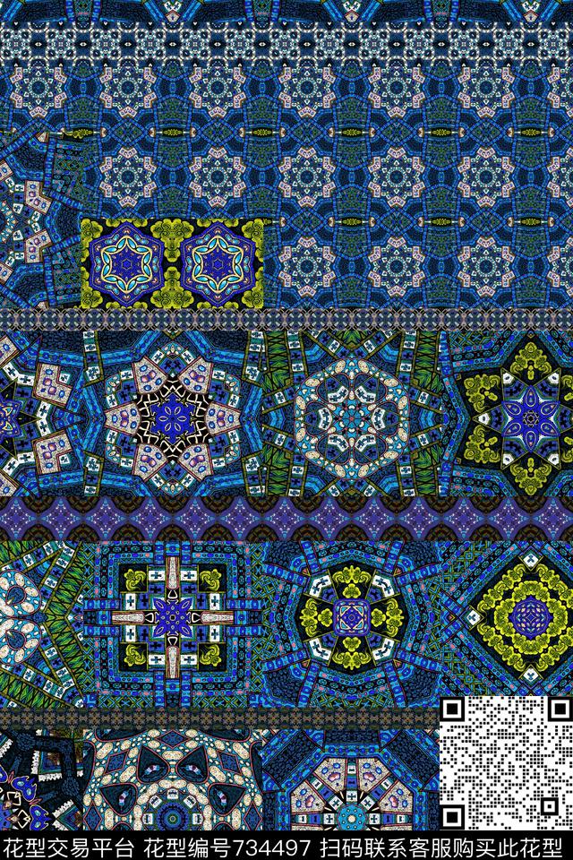 部落欧美欧式数码印花华亿平台下载（图片编号: 734497） - 瓦栏（Walan）