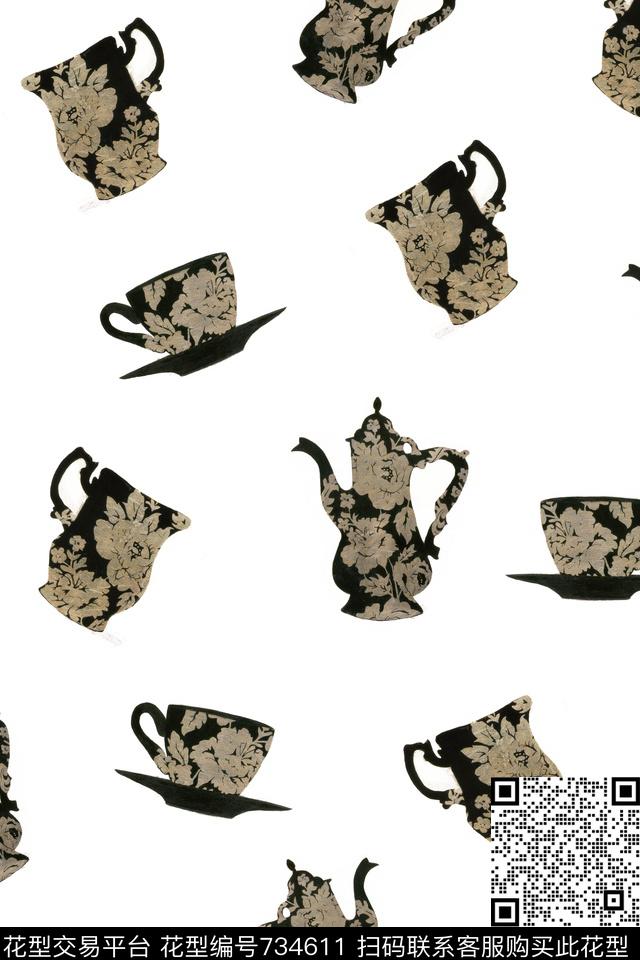 茶壶趣味数码印花华亿平台下载（图片编号: 734611） - 瓦栏（Walan）