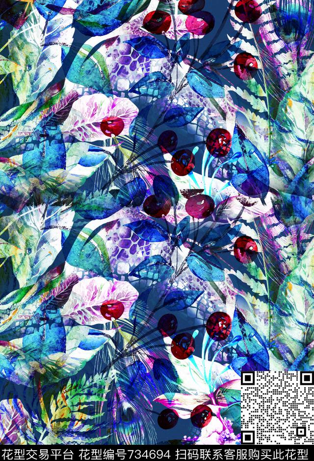 花瓣花卉花朵数码印花华亿平台下载（图片编号: 734694） - 瓦栏（Walan）