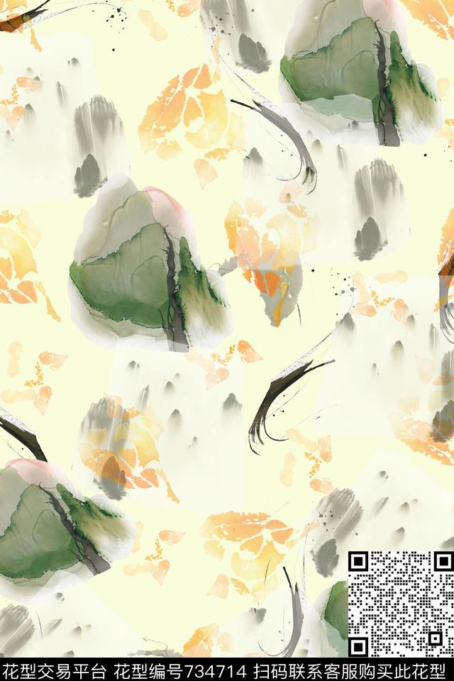 山水数码印花华亿平台下载（图片编号: 734714） - 瓦栏（Walan）