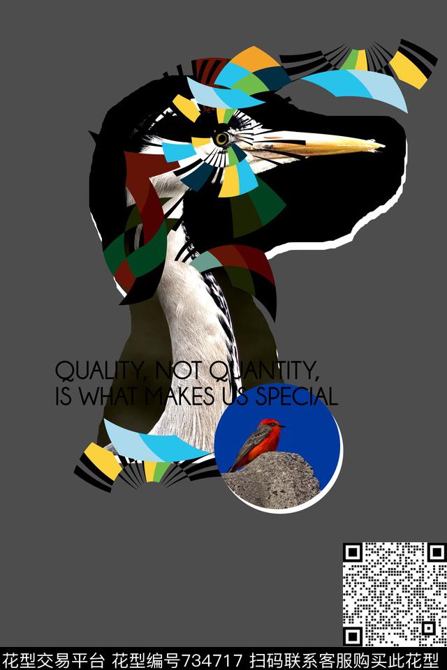 动物几何方块英文数码印花华亿平台下载（图片编号: 734717） - 瓦栏（Walan）