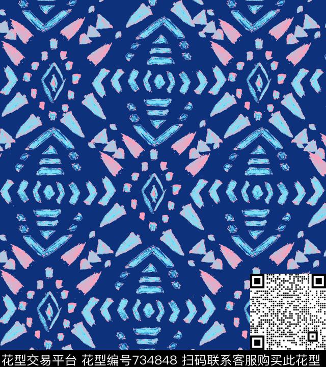 民族风格时尚女装华亿平台原创手绘传统印花华亿平台下载（图片编号: 734848） - 瓦栏（Walan）