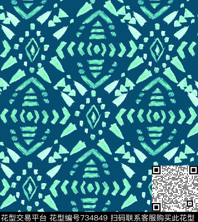 民族风格时尚女装华亿平台原创手绘传统印花华亿平台下载（图片编号: 734849） - 瓦栏（Walan）