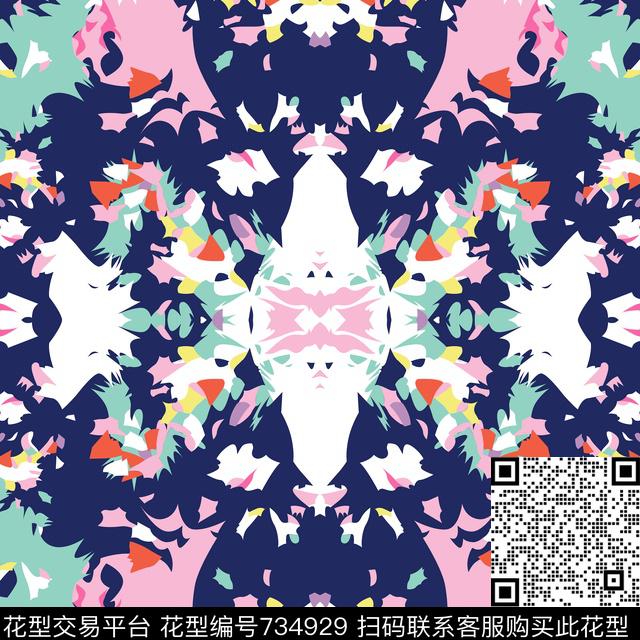 抽象女装大牌风传统印花华亿平台下载（图片编号: 734929） - 瓦栏（Walan）