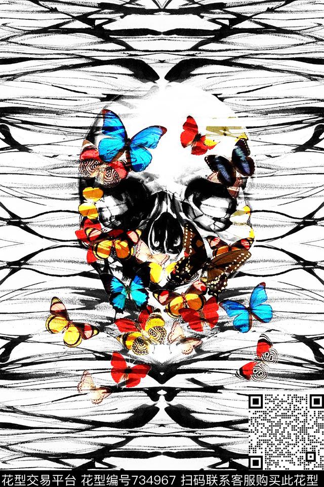 印花骷髅数码印花华亿平台下载（图片编号: 734967） - 瓦栏（Walan）