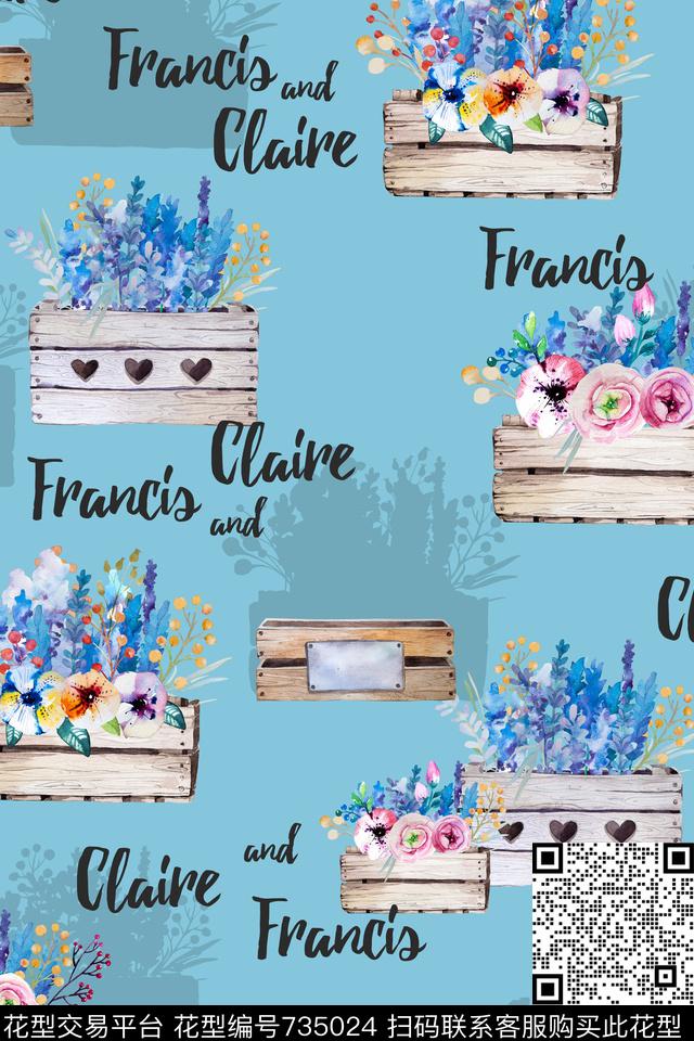 花卉小清新乱花数码印花华亿平台下载（图片编号: 735024） - 瓦栏（Walan）