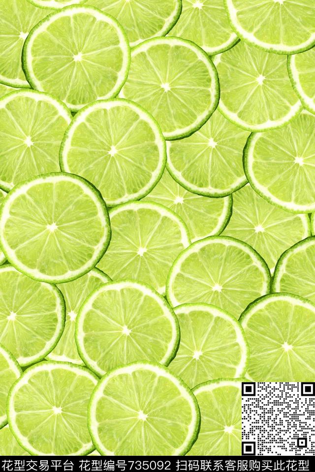 流行时尚趣味柠檬数码印花华亿平台下载（图片编号: 735092） - 瓦栏（Walan）