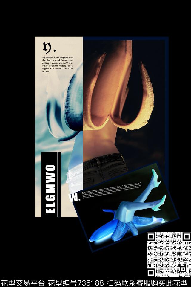 趣味女人香蕉数码印花华亿平台下载（图片编号: 735188） - 瓦栏（Walan）