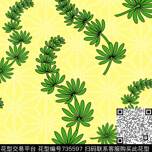 树叶印花华亿平台下载（图片编号: 735597） - 瓦栏（Walan）
