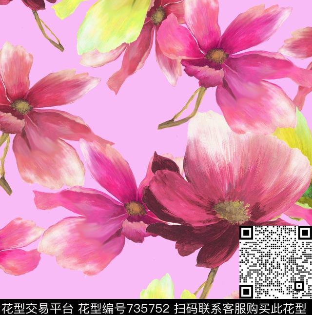 花卉数码印花华亿平台下载（图片编号: 735752） - 瓦栏（Walan）