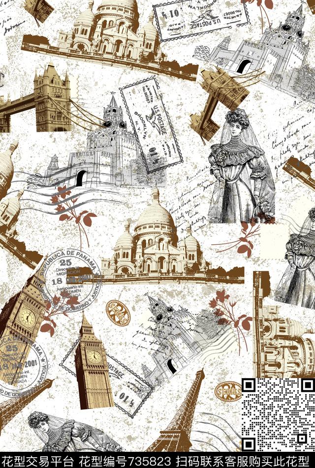 建筑大本钟白宫传统印花华亿平台下载（图片编号: 735823） - 瓦栏（Walan）