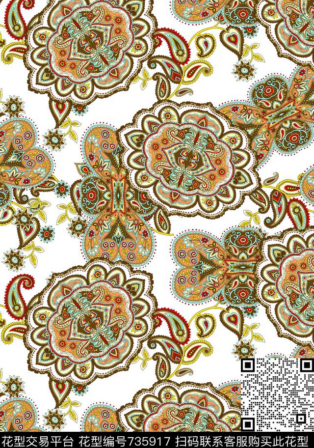 高端大气复古传统传统印花华亿平台下载（图片编号: 735917） - 瓦栏（Walan）