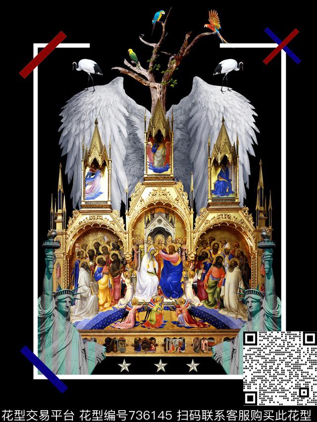 纪梵希潮牌男装VIP特区欧式宫廷风数码印花华亿平台下载（图片编号: 736145） - 瓦栏（Walan）