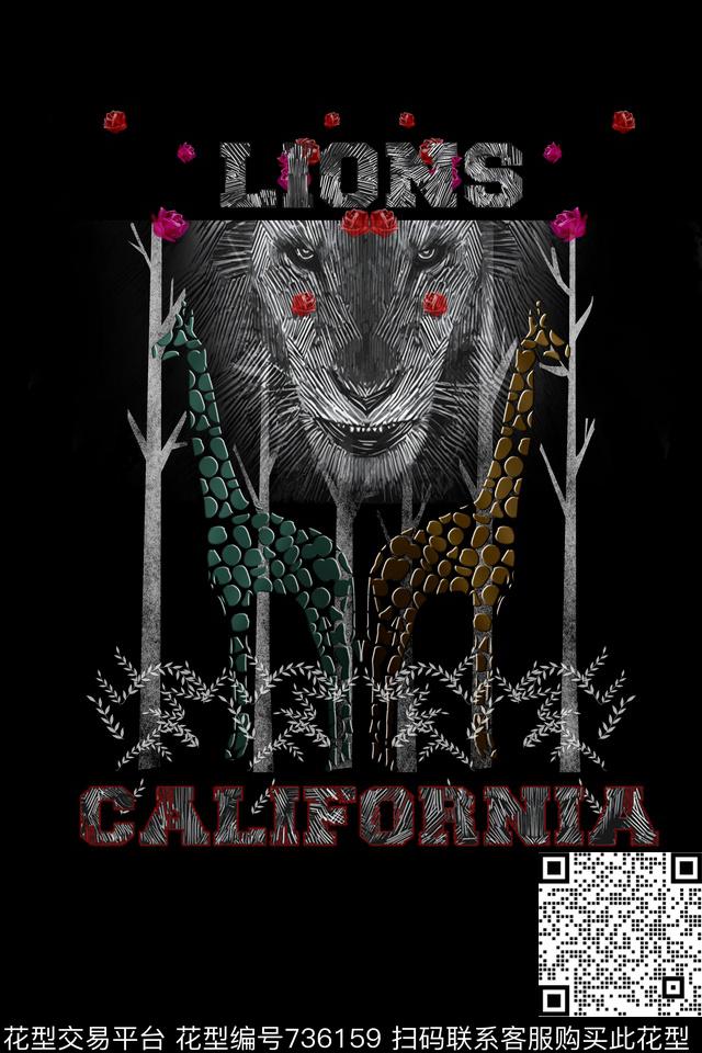 卡通动物花卉数码印花华亿平台下载（图片编号: 736159） - 瓦栏（Walan）