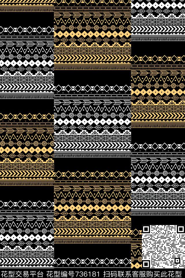 中国风黑白四方连续数码印花华亿平台下载（图片编号: 736181） - 瓦栏（Walan）