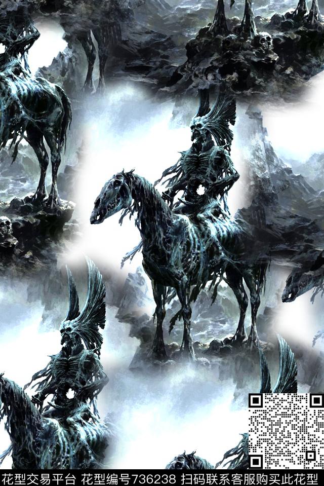 抽象手绘游戏风景人物骷髅头数码印花时尚潮流男装夹克外套卫衣棉服印花潮流欧美复古印花数码印花华亿平台下载（图片编号: 736238） - 瓦栏（Walan）