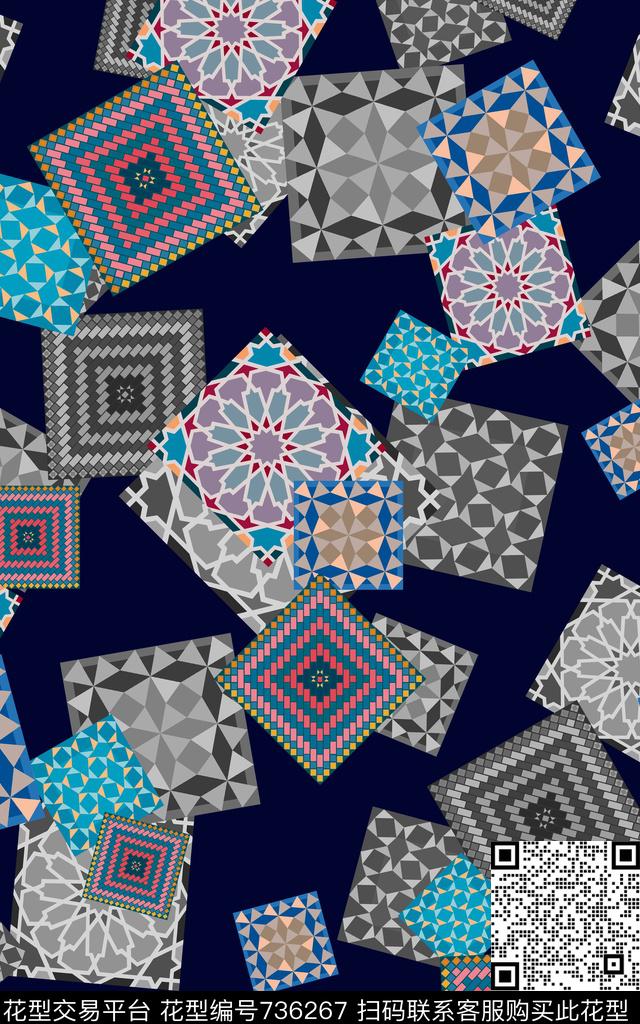 民族传统花纹几何传统印花华亿平台下载（图片编号: 736267） - 瓦栏（Walan）