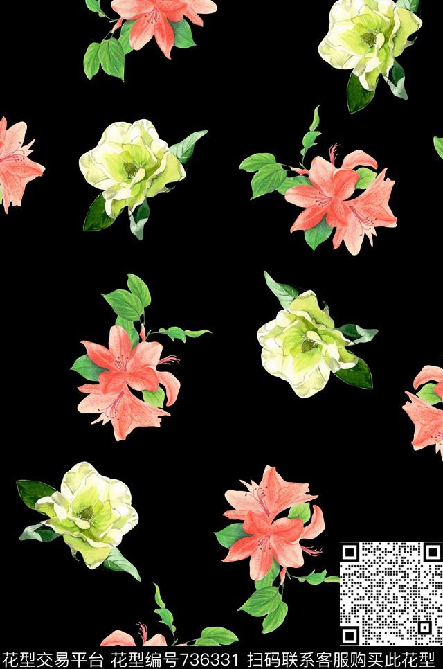 不定位丝巾女装家纺花卉时尚数码印花华亿平台下载（图片编号: 736331） - 瓦栏（Walan）