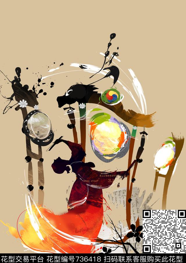 和风日韩风中国风数码印花华亿平台下载（图片编号: 736418） - 瓦栏（Walan）