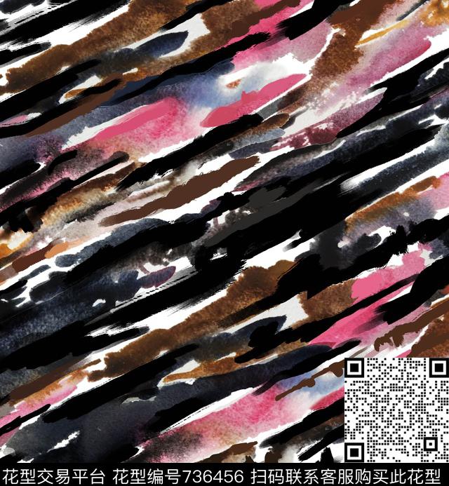 手绘肌理纹理笔触数码印花华亿平台下载（图片编号: 736456） - 瓦栏（Walan）