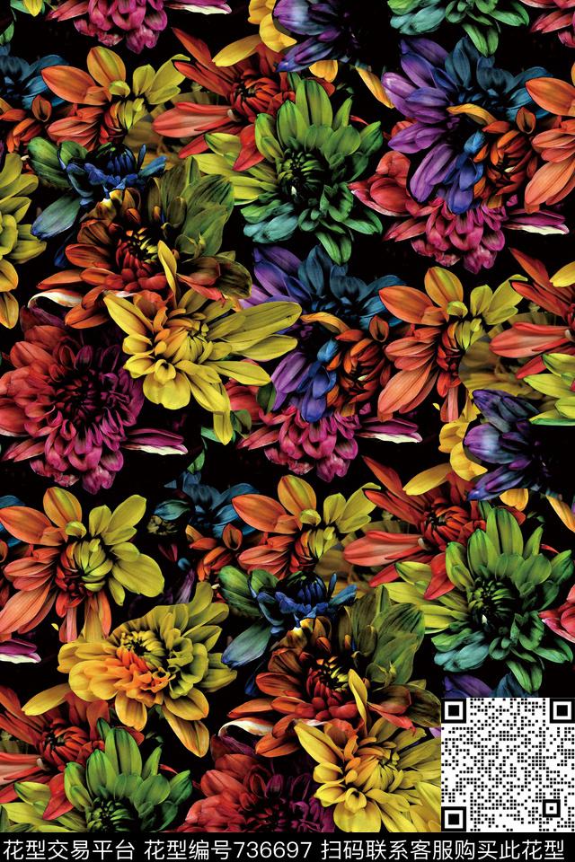 花瓣花朵花卉数码印花华亿平台下载（图片编号: 736697） - 瓦栏（Walan）