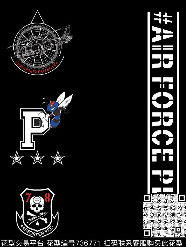 黑白潮牌日韩传统印花华亿平台下载（图片编号: 736771） - 瓦栏（Walan）