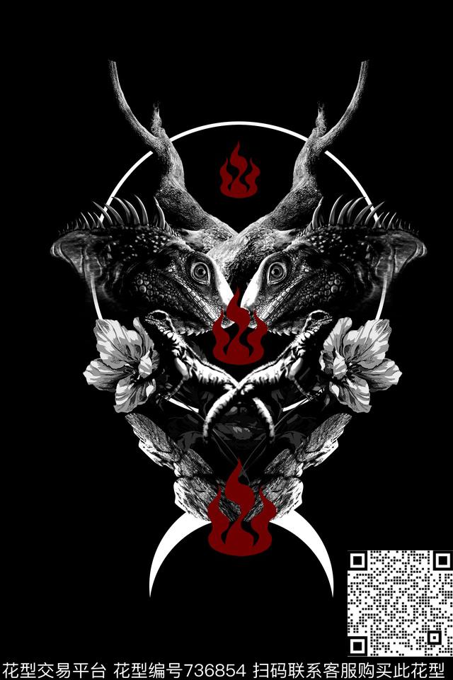抽象动物花卉数码印花华亿平台下载（图片编号: 736854） - 瓦栏（Walan）
