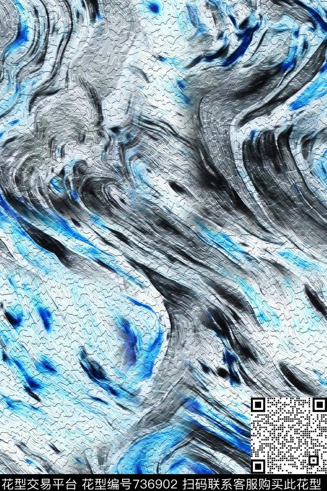 曲线抽象数码印花华亿平台下载（图片编号: 736902） - 瓦栏（Walan）