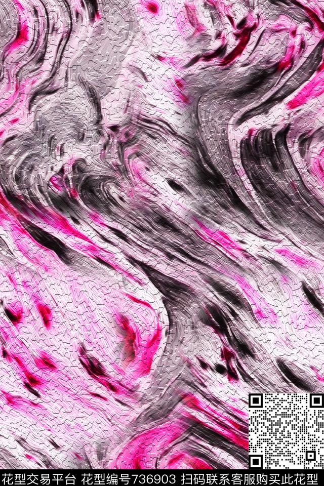 曲线抽象数码印花华亿平台下载（图片编号: 736903） - 瓦栏（Walan）