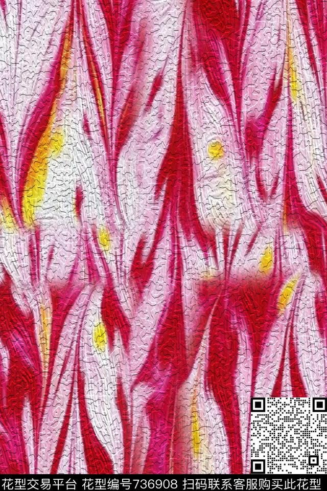 曲线抽象数码印花华亿平台下载（图片编号: 736908） - 瓦栏（Walan）