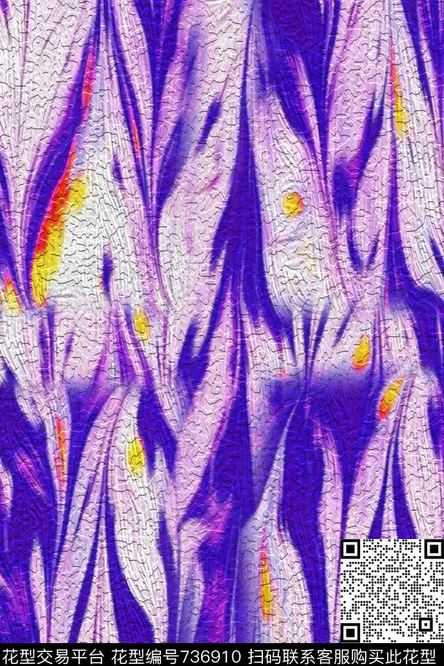 曲线抽象数码印花华亿平台下载（图片编号: 736910） - 瓦栏（Walan）