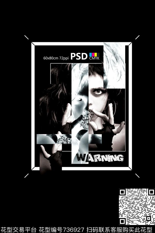 黑白人物英文数码印花华亿平台下载（图片编号: 736927） - 瓦栏（Walan）