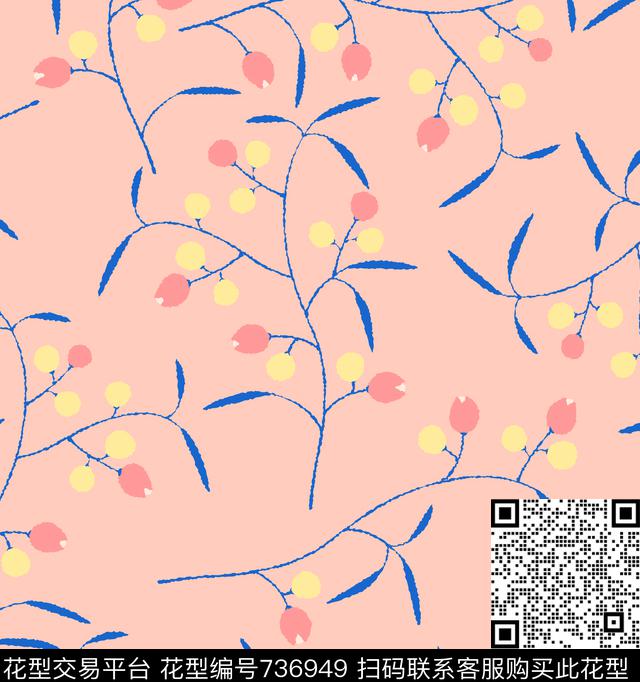 时尚休闲小碎花传统印花华亿平台下载（图片编号: 736949） - 瓦栏（Walan）